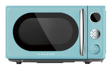 0.7 cu. ft. Retro Countertop Microwave Oven, 700 Watts, Blue, New
