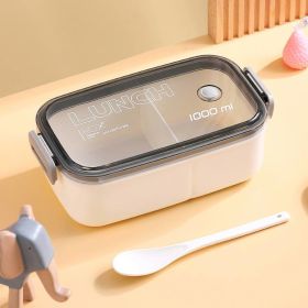 Lunch Box Microwavable Bento Box Food Container Dinnerware Lunchbox For Kids Student Office Sealed Leak-proof Portable Boxes (Color: White)